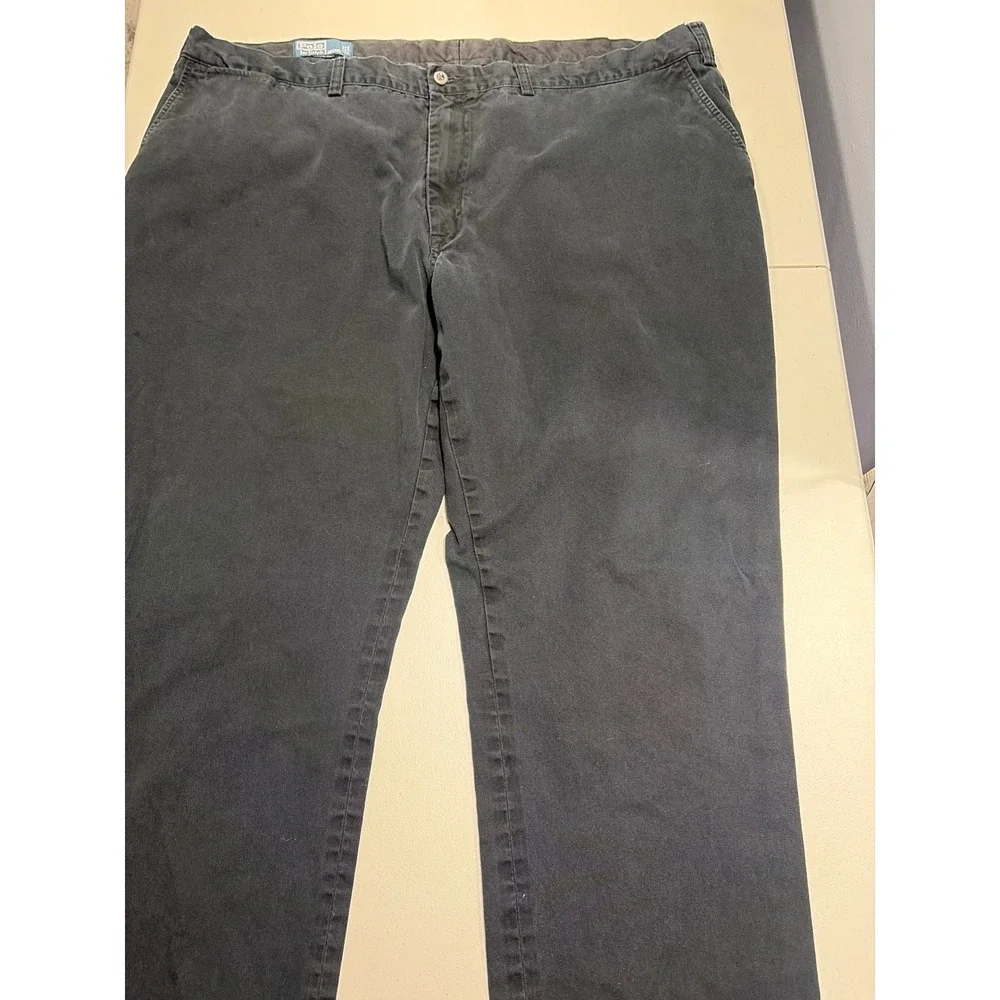 Polo Ralph Lauren Mens Chino Pants Black Cotton Twill Straight Leg 48x32